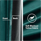 MIULEE Christmas Dark Green Velvet Curtains Room Darkening Blackout Solid Soft - Image 3