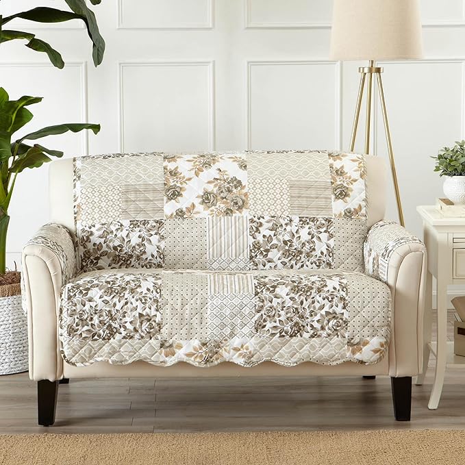 Great Bay Home Reversible Patchwork Loveseat Cover - Image 2