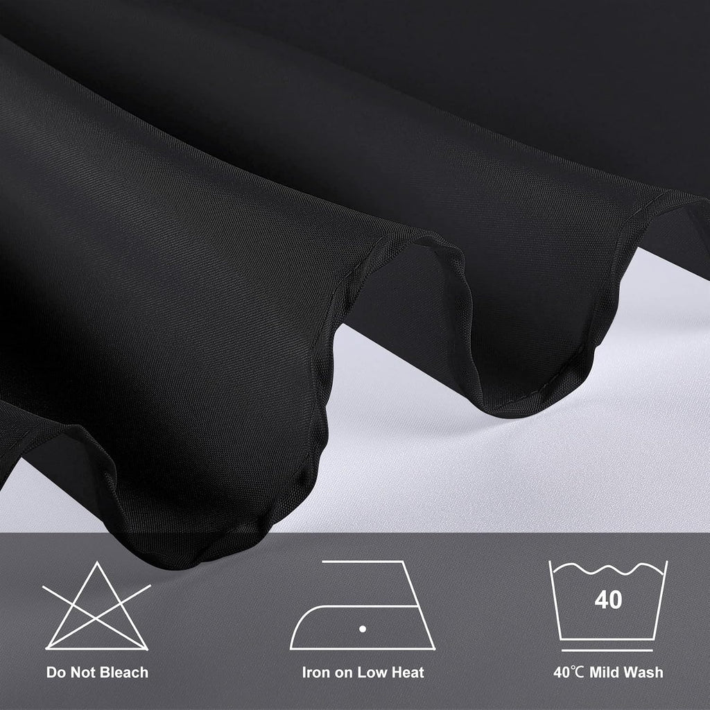 90 Inch Stain and Wrinkle Resistant Washable Polyester Table Cloth, Decorative Table Cloth for Dining Table, Buffet Parties and Wedding,Black