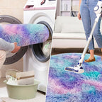 4x4 ft Tie Dye Rainbow Round Rug - Image 7