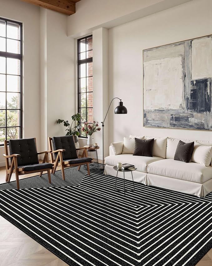 Latte&Fog 6x9 Area Rugs for Living Room Bedroom, Modern Abstract Washable Rug - Image 9