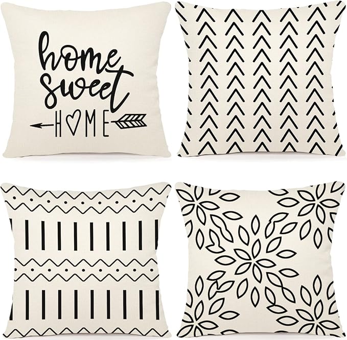 YCOLL Pillow Covers 16x16 Set of 4, Modern Sofa Throw Pillow Cover, Decorative by PillowCoversExpert