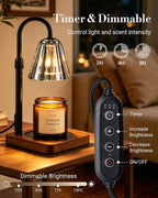 Marycele Vintage Candle Warmer Lamp with Timer Dimmer, Adjustable Height