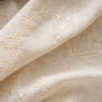 jinchan Belrose 4 Panel Curtains Set 84 Inch Length Floral Curtains Ivory - Image 4