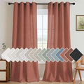 H.VERSAILTEX Living Room Linen Curtains Semi Sheer Curtains Nickel Grommet by HVERSAILTEX