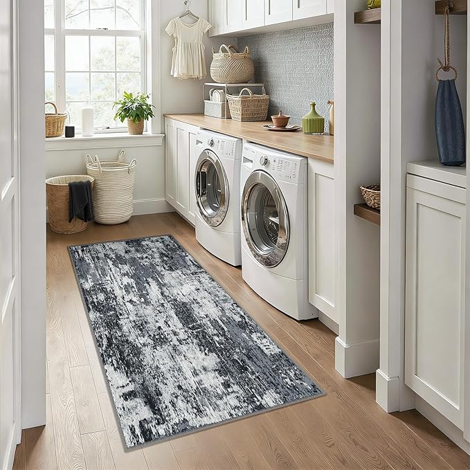 Washable Area Rugs 3x6 Non-Slip Modern Abstract Soft - Image 2