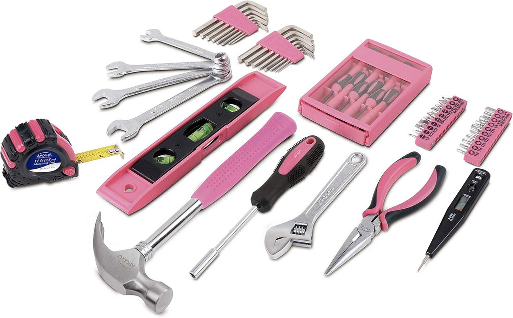 Apollo Tools 53 Piece Household Tool Set, Pink DT9773P