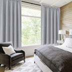 DWCN Silver Grey Short Blackout Curtains - Image 2