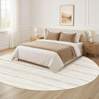 Nakagishi Round Rug Boho Area Rugs: 5x5 Washable Large Circle Neutral Soft - Image 8