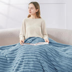 BEDELITE Full Size Blanket for Bed, 300GSM Soft & Warm Fleece Light Blue Blanket - Image 3