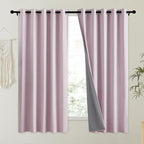 NICETOWN Pink Vintage Linen 100% Blackout Curtains - Image 2