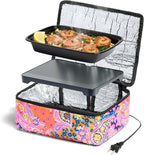 HOTLOGIC Mini Heated Lunch Box - Portable Electric Food Warmer for Men and Women - Great for Work, Office, and Construction - Cook, Reheat, and Eat on the Go - 120V - Blue