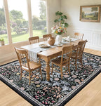 6x9 Area Rugs for Living Room: Floral Washable Rug Vintage Large Soft Boho - Image 4