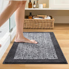 Bathroom Rugs 24x17 Non Slip Washable, Dark Grey Bath Mat - Image 3