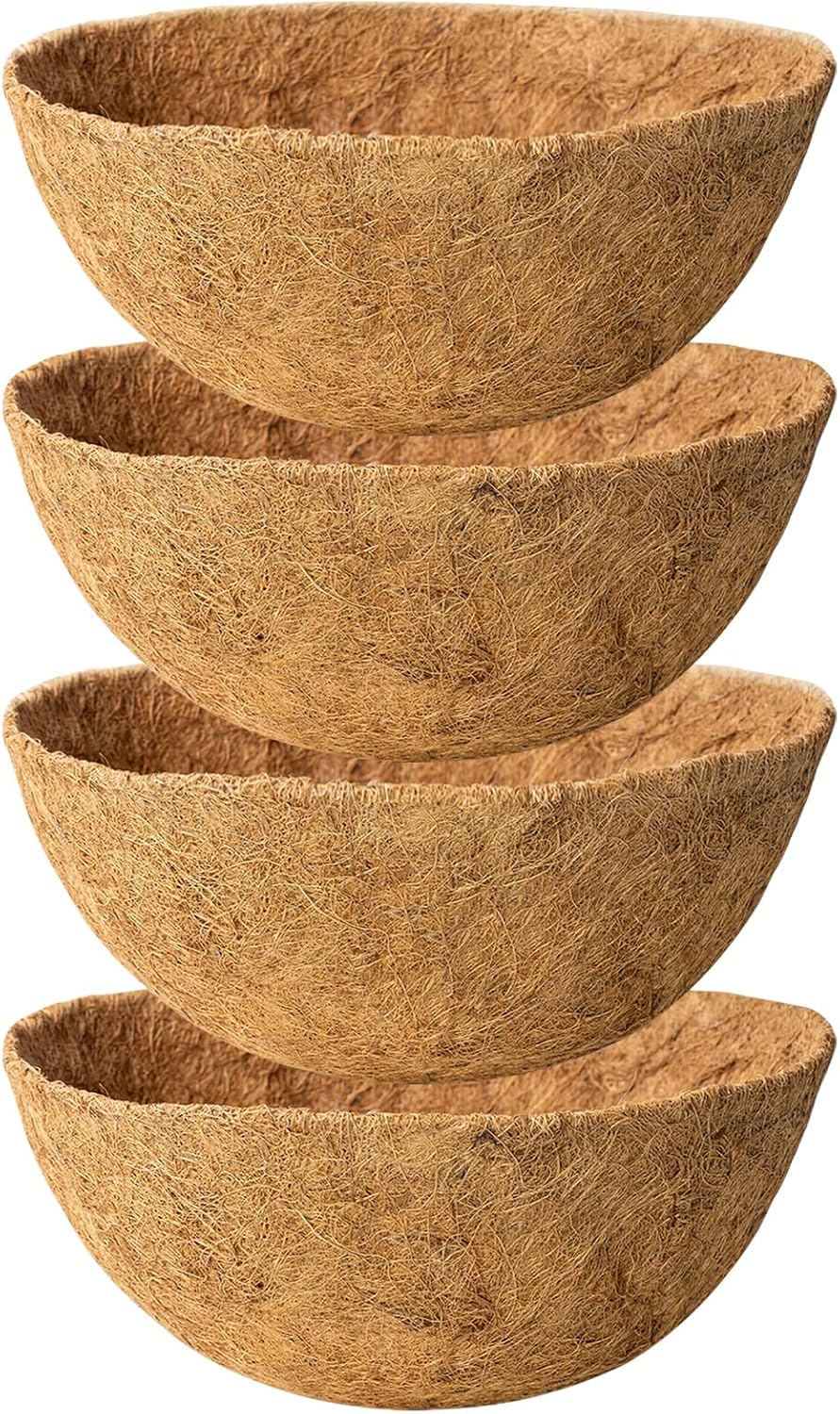 2 Pack 16 Inch Round Replacement Coco Liners for Hanging Basket Natural Coconut Fiber Liner for Flower Planter Coco Coir Pots for Outdoor Garden Plants