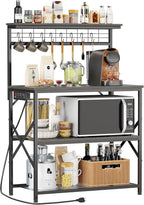 Furologee Kitchen Bakers Rack with Power Outlet, 22-Inch Microwave Stand