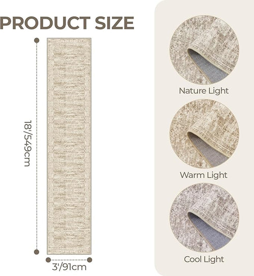 3x18 Washable Runner Rug for Hallway, Non-Slip Long Hallway Runner for Entryway - Image 2