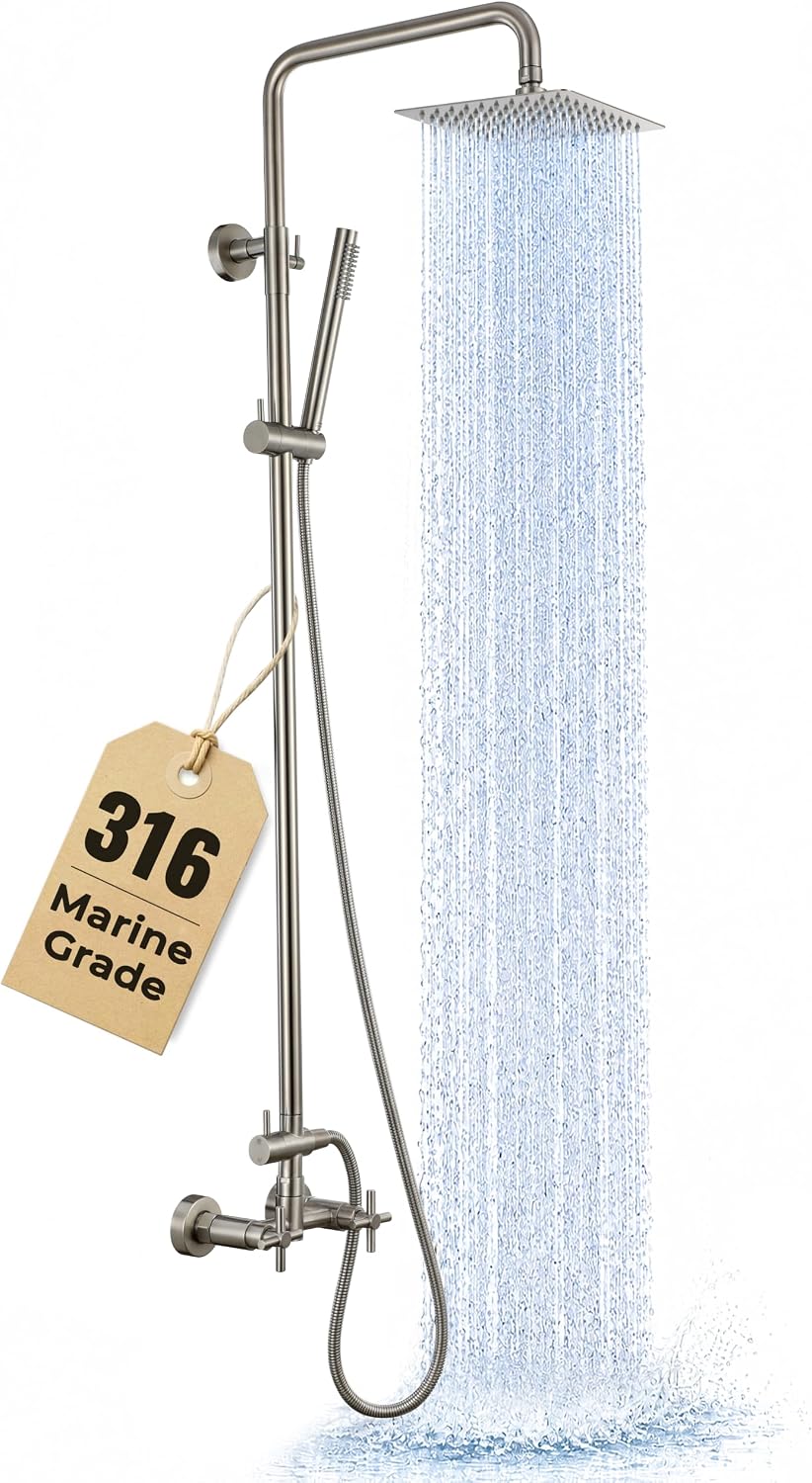 G‑Promise 316 Marine Grade Stainless Steel 8 Inches Outdoor Shower Kit