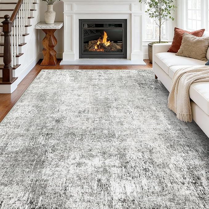 Washable Area Rugs 8'x10' Non-Slip Modern Abstract Soft - Image 4