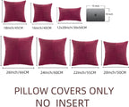 Fancy Homi 2 Packs Burgundy Samll Decorative Throw Pillow Covers 14x14 Inch - Image 6