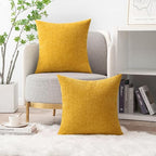 MIULEE Pack of 2 Mustard Yellow Throw Pillow Covers 20x20 Inch Soft Spring - Image 5