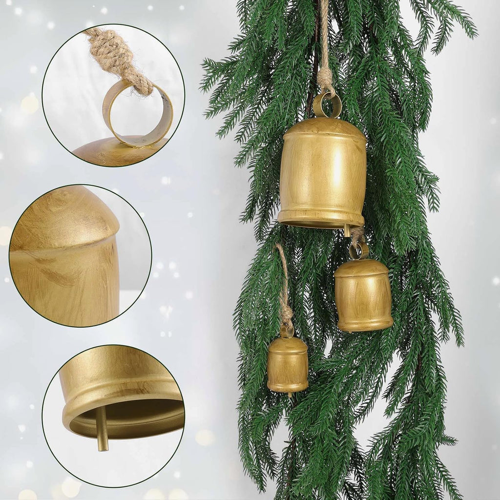 Rowfad Decorative Cow Bells, Christmas Bells, Set of 3