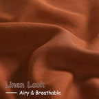 Nanspring Rust Linen Curtains 102 Inches Long - Image 4