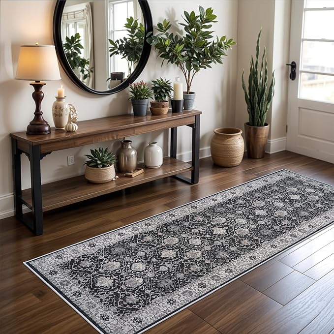 Hallway 2x8 Washable Runner Rug: Oriental Stain Resistant Kitchen Entryway Rugs - Image 7