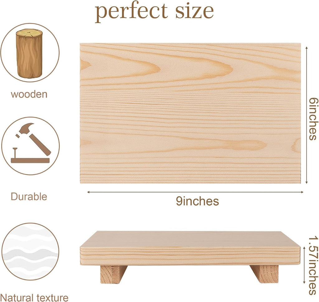 Bathroom Tray Wood Riser Kitchen Decor Soap Holder, 9" x 6" Burlywood
