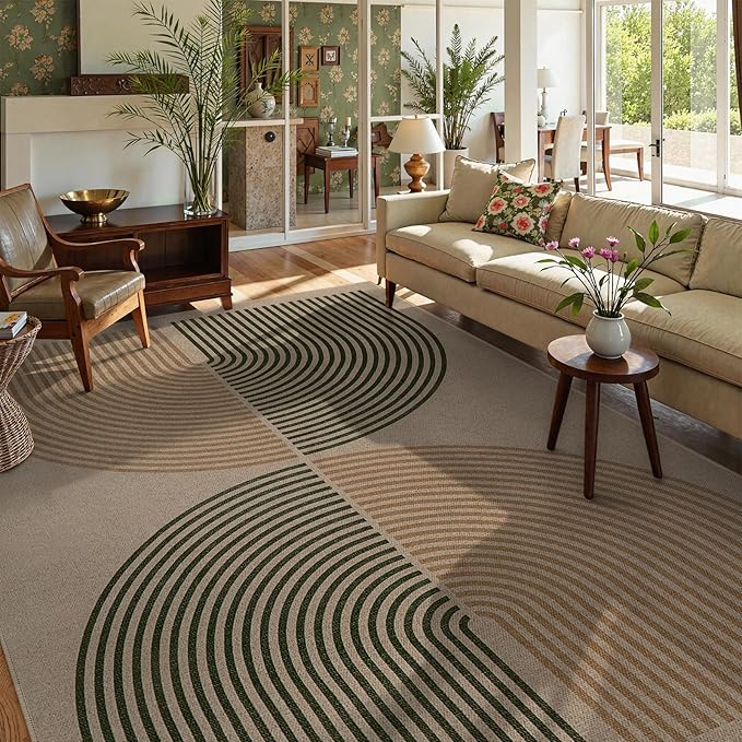 Lahome Enfys Modern Rainbow Easy Jute Rug, 8x10 Living Room Rug Indoor Outdoor by Lahome