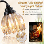 Vintage Vanity Lights, 2‑Light Antique Matte Black Finish