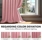 Deconovo Blackout Curtains, Thermal Insulated, W52 x L45 2 Panels, Back Tab - Image 6
