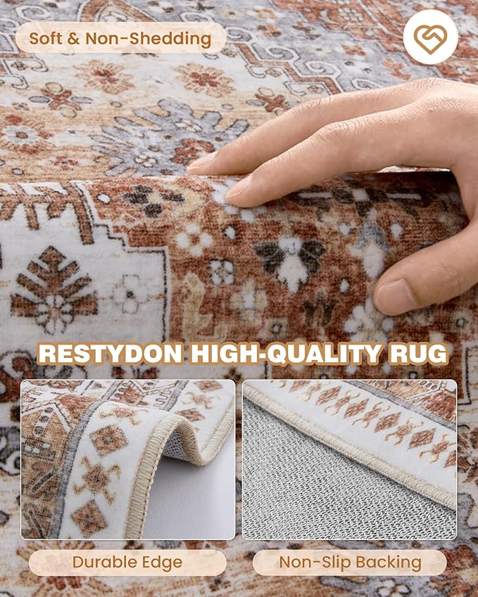 3x12 Runner Rug for Hallway, Non-Slip Long Bathroom Rugs Runner for Kitchen - Image 7