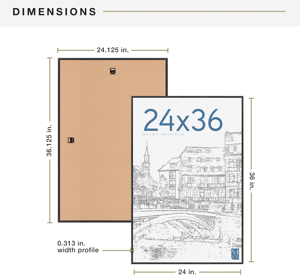 MCS Original Poster Frame, 24x36, Black, Gallery Wall, 6-Pack