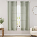 Nanspring Sage Green Linen Curtains 63 Inches Length 2 Panels Set by Nanspring