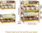 BAMBANG Can Organizer for Pantry, 4 Tier Stackable Bamboo Canned Food Storage Rack, Rolling Soda Can Dispenser Holds Up to 48 Cans, Detachable Can Organizer for Cabinet, Natural