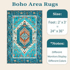 SERISSA Boho Rugs for Entryway, 2x3 Blue Entryway Rug Non-Slip Washable Small - Image 6