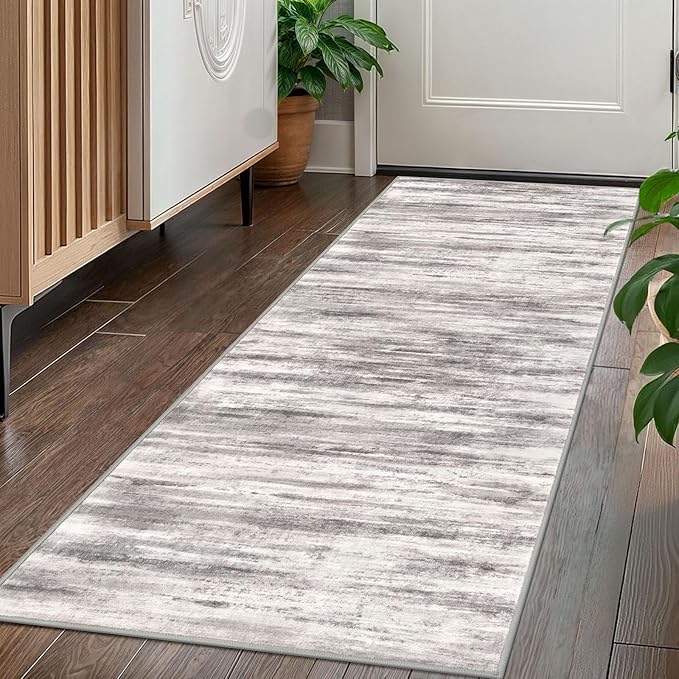 KOZYFLY Modern Abstract Washable Rug Runner 2x5 Hallway Rug Runner Non-Slip by KOZYFLY