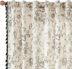 jinchan Linen Blend Curtain Floral Curtains - Image 9