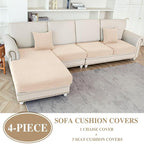 Couch Cushion Covers for Sectional Sofa L Shape Washable Separate Seat Chaise - Image 2