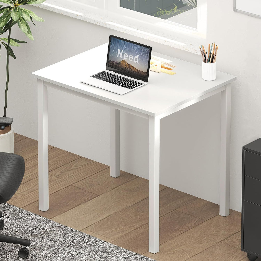 Need Small Computer Desk for Home Office 31.5 Inch Gaming Desk White