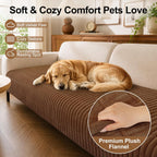 Smiry Couch Covers for Dogs, Non Slip Plush Washable Sofa Cover for Pets