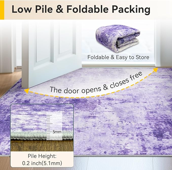 Washable Area Rugs 6'x8' Non-Slip Modern Abstract Soft - Image 6