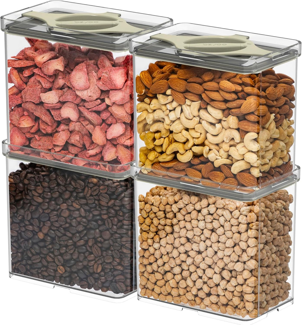 4-Pack Airtight Pantry Containers 1.9 QT Leakproof Twist-Lock Lids