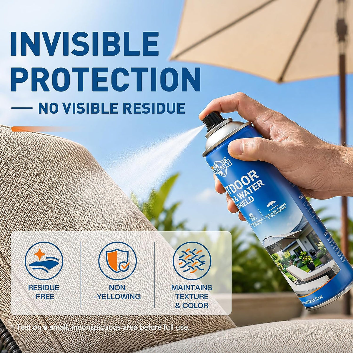 Outdoor Fabric Protector Spray: 12.8oz Waterproof & UV