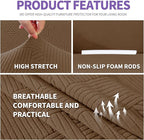 ZNSAYOTX Super Stretch Sofa Cover, New Striped Sofa Covers Fitted Slipcovers - Image 4