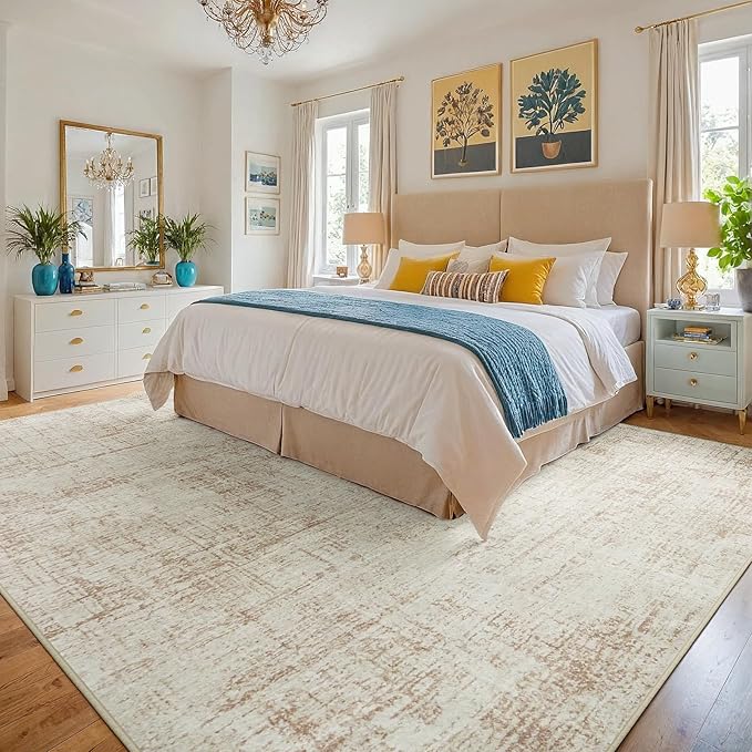 10x12 Area Rugs for Living Room Washable Rug: Anti-Skid Abstract Modern Living - Image 2