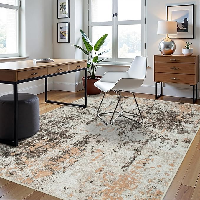 5x7 Area Rugs for Living Room Rug Washable: Abstract Rug for Dining Room - Image 3