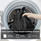 Leather Look Couch Cushion Covers Sofa Seat Slipcovers Sets Couches Furniture - Image 9