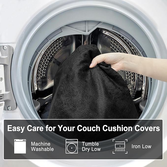 Leather Look Couch Cushion Covers Sofa Seat Slipcovers Sets Couches Furniture - Image 9